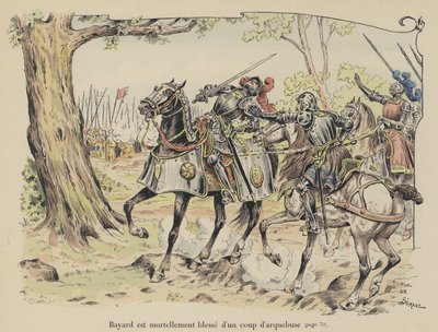 Le Chevalier de Bayard mortellement blessé par une balle d